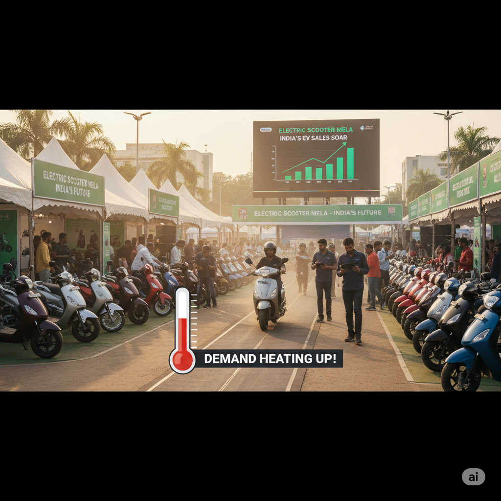 Electric Scooter Sales in India Heat Up: Bajaj Edges TVS in Festive Frenzy as Ola Slips Further gemini generated image nxwaj9nxwaj9nxwa