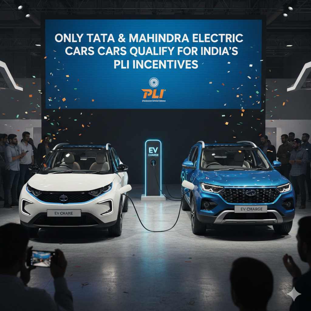 Only Tata and Mahindra Electric Cars Qualify for India’s PLI Incentives: 40 Out of 46 EVs Rely on Over 60% Imported Parts gemini generated image fhq8jgfhq8jgfhq8