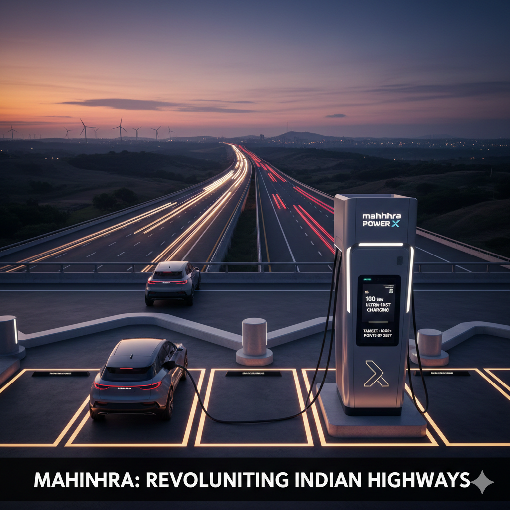 Mahindra to Deploy 180 kW Ultra-Fast Chargers Across Indian Highways, Targets 1,000+ Points by 2027 gemini generated image fy1laqfy1laqfy1l