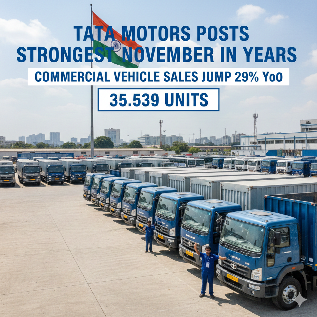 Tata Motors Posts Strongest November in Years: Commercial Vehicle Sales Jump 29% YoY to 35,539 Units gemini generated image dpus9fdpus9fdpus (1)