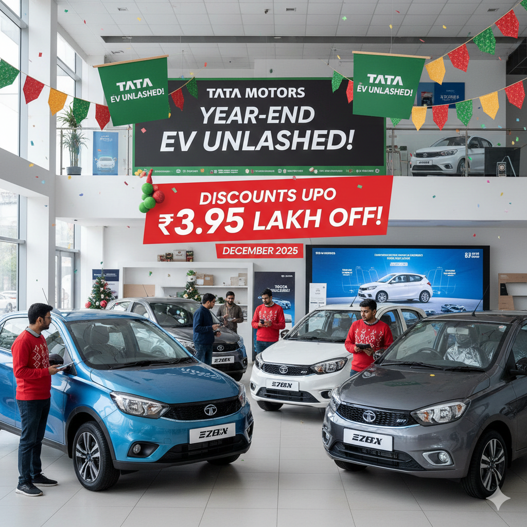 Tata Motors Unleashes Massive Year-End Discounts on EVs: Up to ₹3.95 Lakh Off in December 2025 tata ev discount