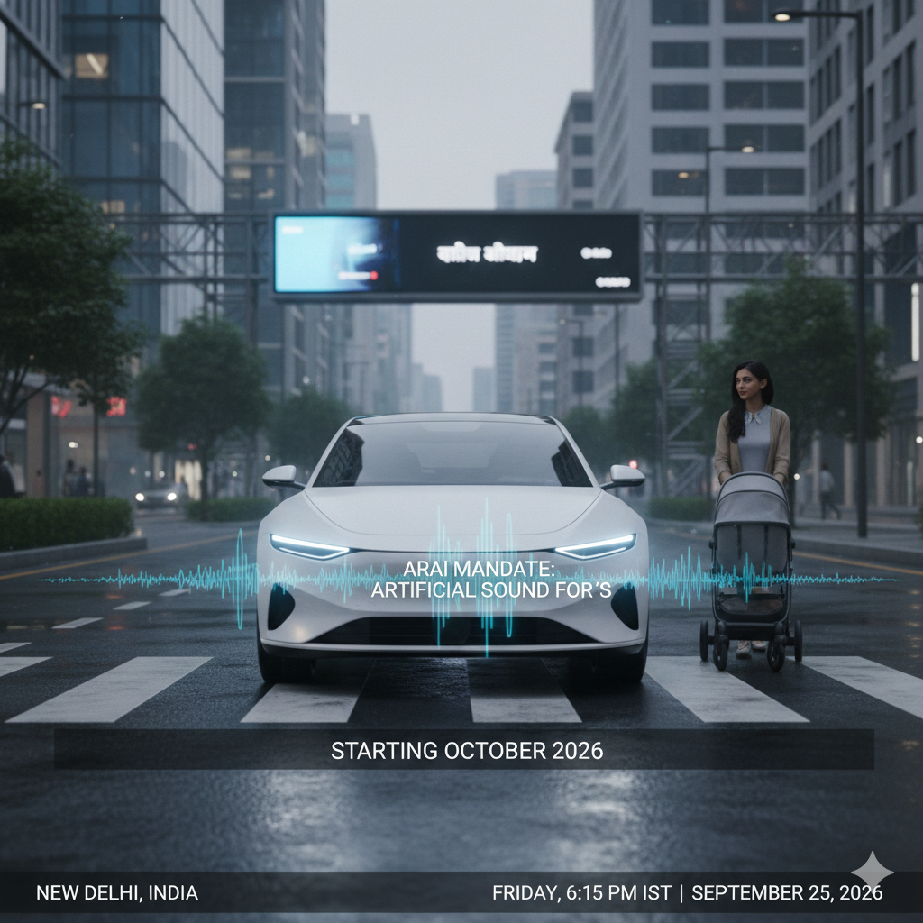 ARAI Mandates Artificial Sound for Electric Four-Wheelers: A Major Step Toward Pedestrian Safety Starting October 2026 electric arai mandates artificial sound
