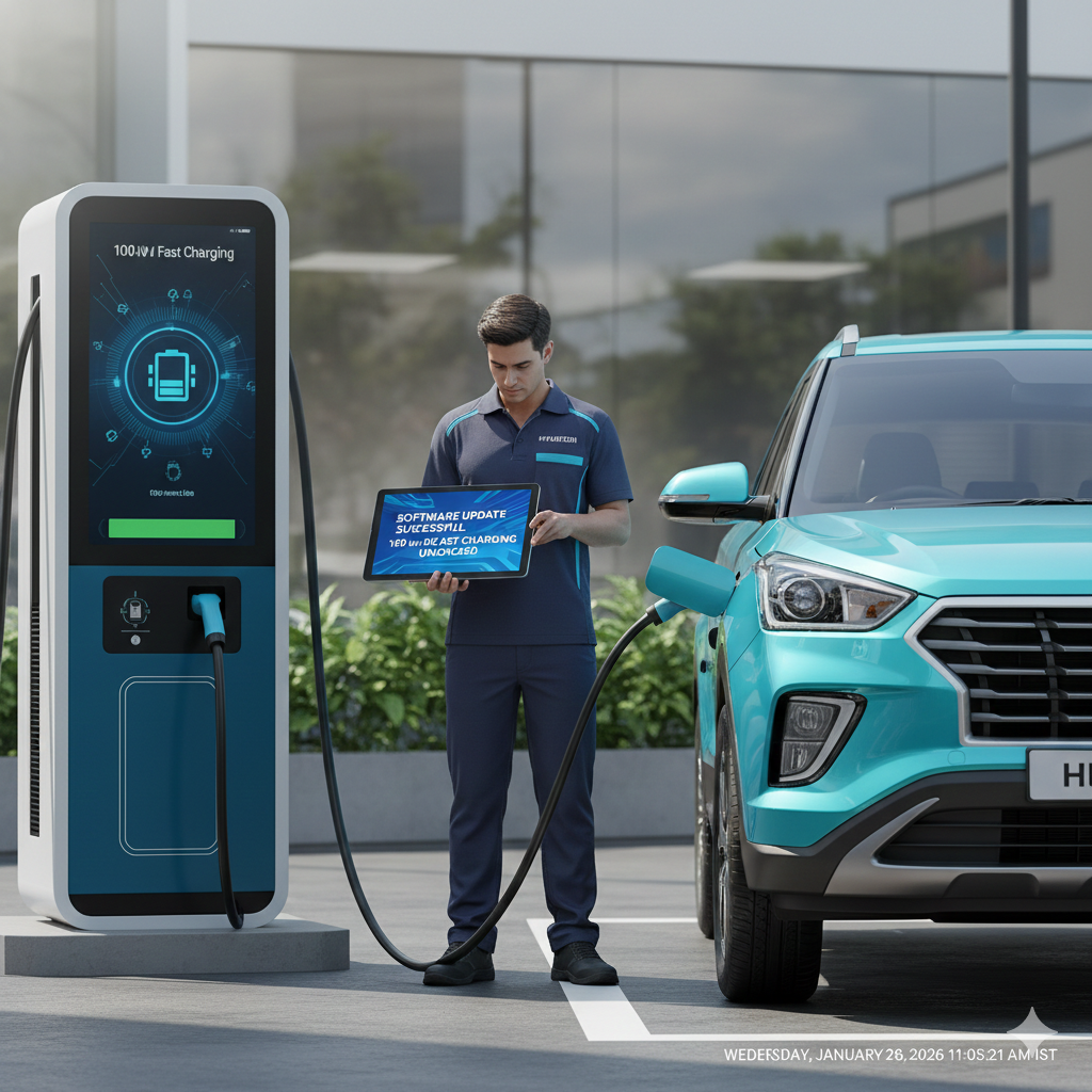 Hyundai Creta Electric Gets Software Update, Unlocks Faster 100 DC Fast Charging hyundai 100 dc charging