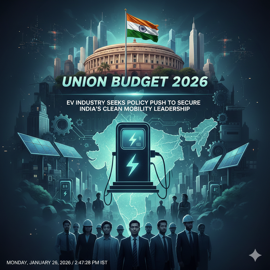 Union Budget 2026: EV Industry Seeks Policy Push to Secure India’s Clean Mobility Leadership union budget