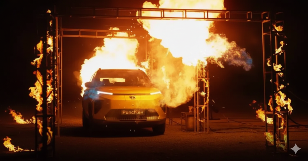 tata ev in fire