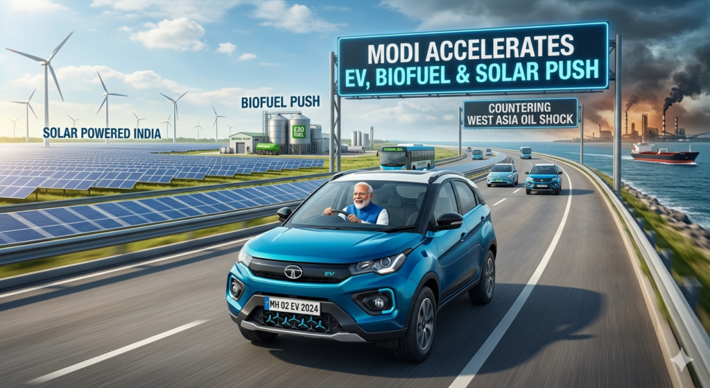 West Asia Conflict Prompts Modi to Fast-Track India's EV and Biofuel Revolution modi accelerate ev