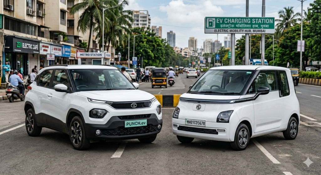 tata punch ev vs mg comet