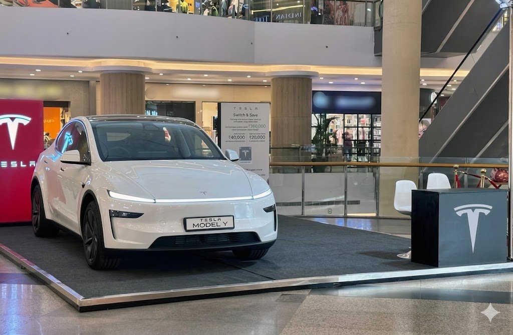 Tesla Opens First Pop-Up Experience In Punjab; Tesla Model Y Showcased In Ludhiana tesla model y